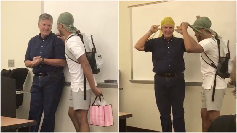Student Surprises Teacher With His Own Du-Rags After A Class On Cultural Differences